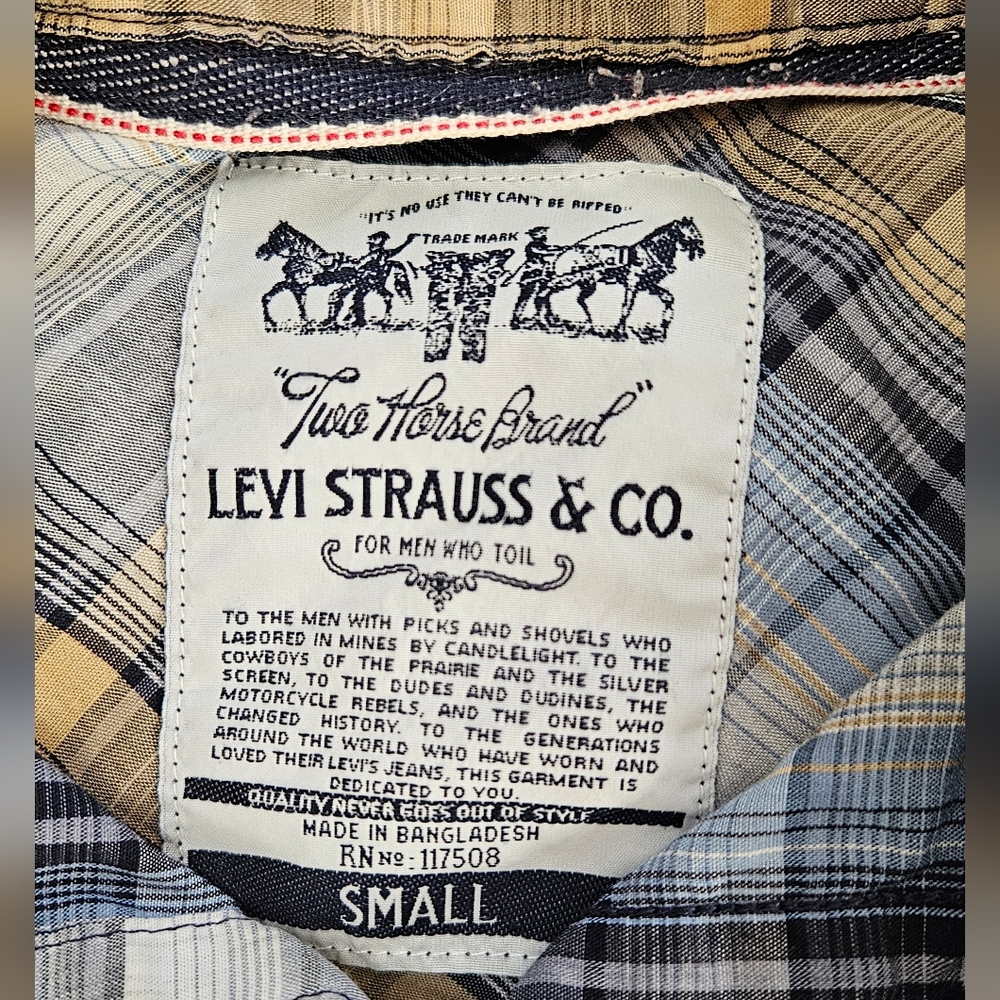 Levi "Two Horse Brand" Blue Plaid Shirt
